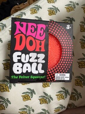Nee Doh Fuzz Ball Velvet Squeeze - orange
